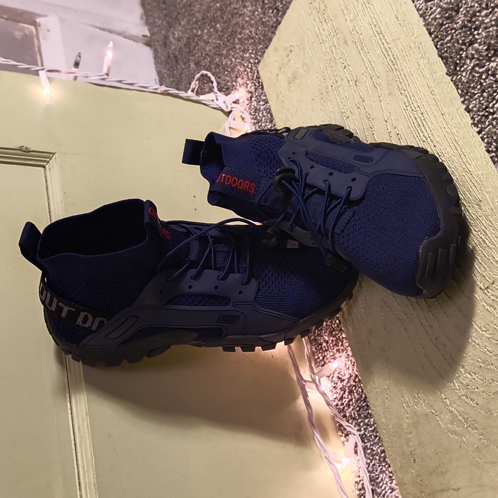 Women's Outdoors Navy Hiking Track Sole Tread Sock Sneaker 39 - Picture 4 of 12